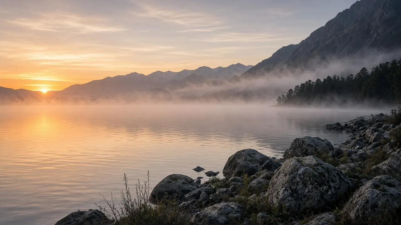 Costa del Nahuel Huapi al amanecer